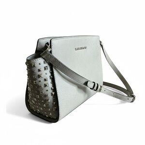 Michael Kors Silver Studded Saffiano Leather Crossbody | Chic & Edgy Glam